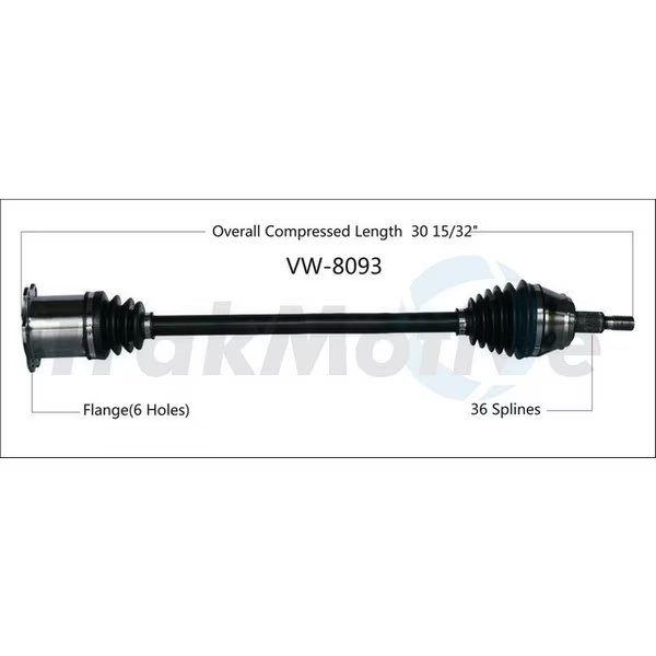 Cv Axle Shaft, Vw-8093, Surtrack Axle, Mfr#: VW-8093